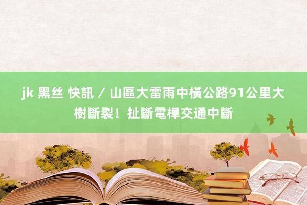 jk 黑丝 快訊 ∕ 山區大雷雨中橫公路91公里大樹斷裂！扯斷電桿交通中斷