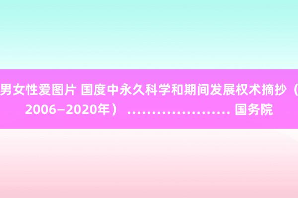 男女性爱图片 国度中永久科学和期间发展权术摘抄（2006—2020年） ………………… 国务院