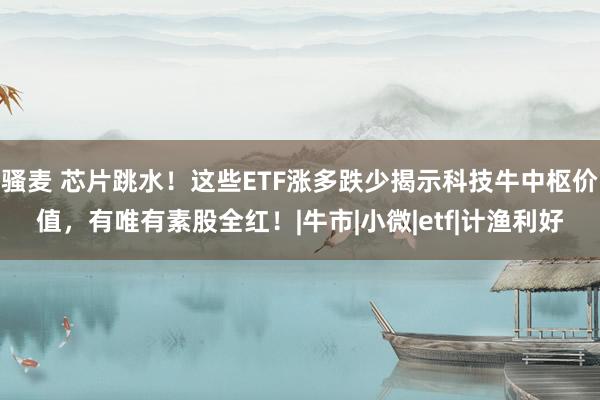 骚麦 芯片跳水！这些ETF涨多跌少揭示科技牛中枢价值，有唯有素股全红！|牛市|小微|etf|计渔利好